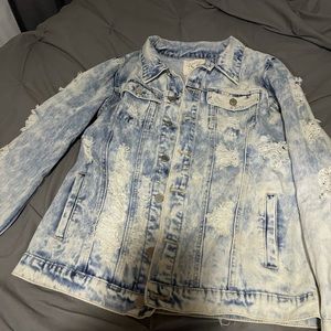 Jean jackets and sweaters